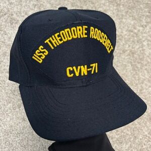 USS Theodore Roosevelt CVN-71 Hat Snapback Cap-10 Made In USA‎ Black